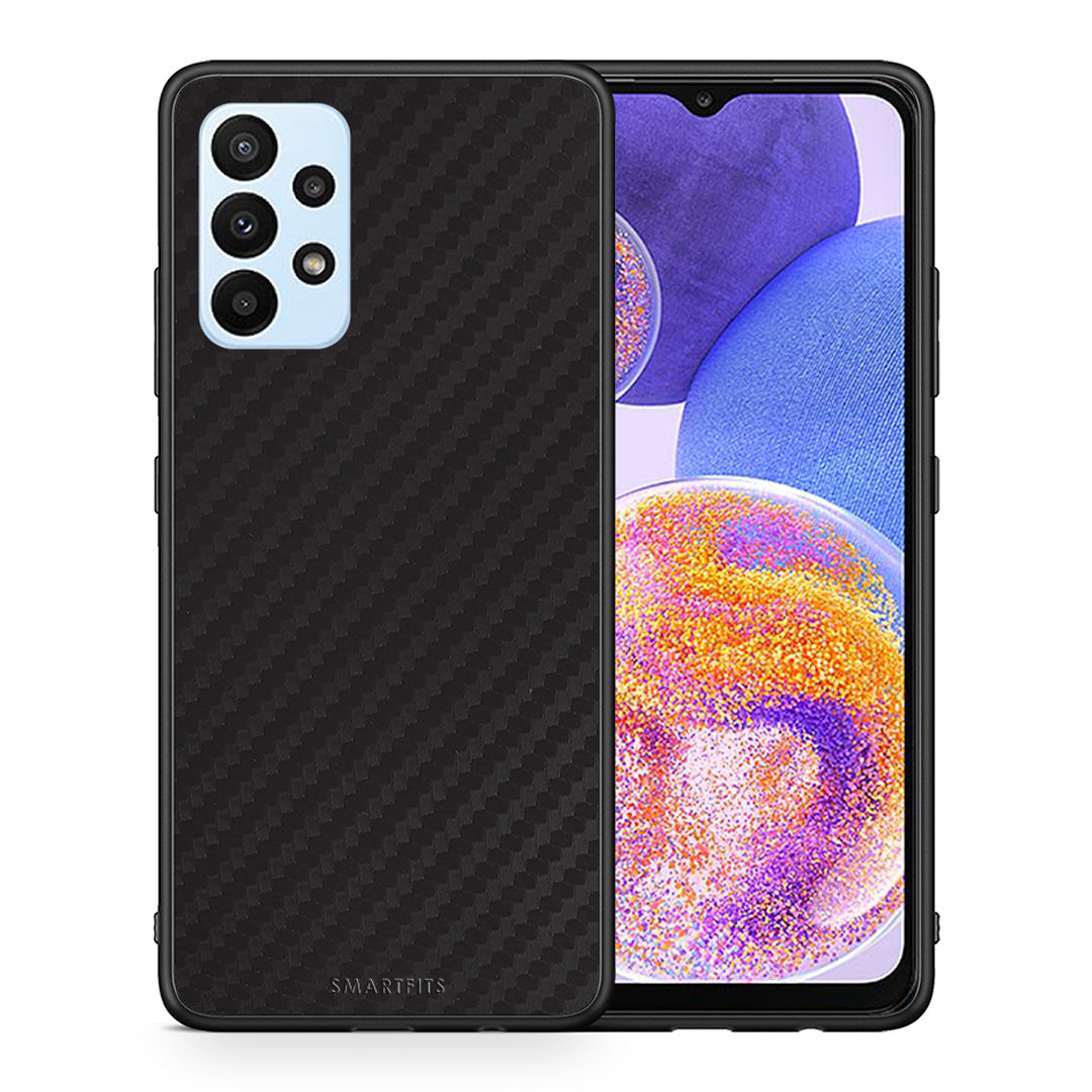Θήκη Samsung A23 Carbon Black από τη Smartfits με σχέδιο στο πίσω μέρος και μαύρο περίβλημα | Samsung A23 Carbon Black case with colorful back and black bezels