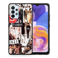 Thumbnail for Θήκη Αγίου Βαλεντίνου Samsung A23 Collage Fashion από τη Smartfits με σχέδιο στο πίσω μέρος και μαύρο περίβλημα | Samsung A23 Collage Fashion case with colorful back and black bezels