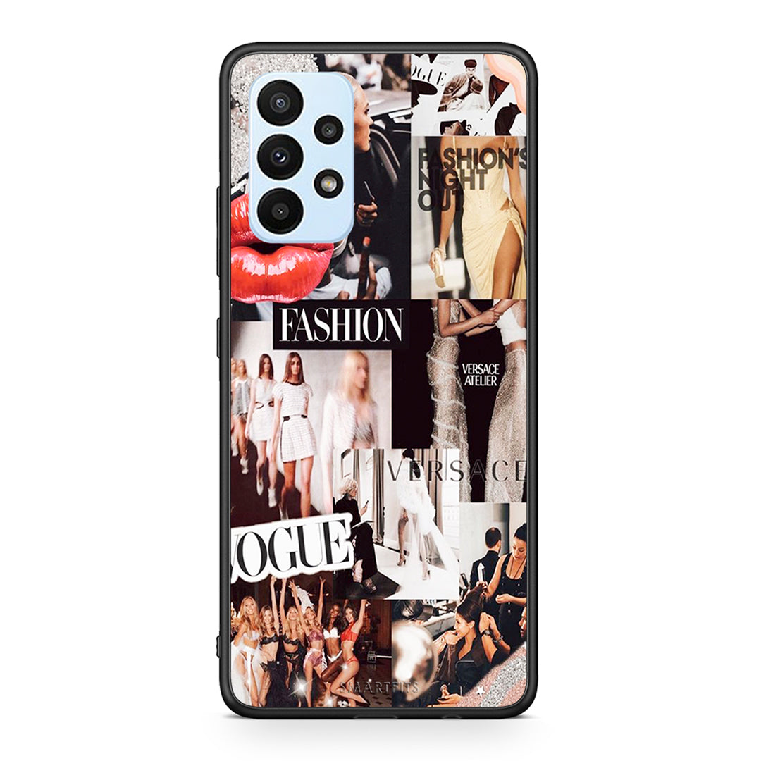 Samsung A23 Collage Fashion Θήκη Αγίου Βαλεντίνου από τη Smartfits με σχέδιο στο πίσω μέρος και μαύρο περίβλημα | Smartphone case with colorful back and black bezels by Smartfits