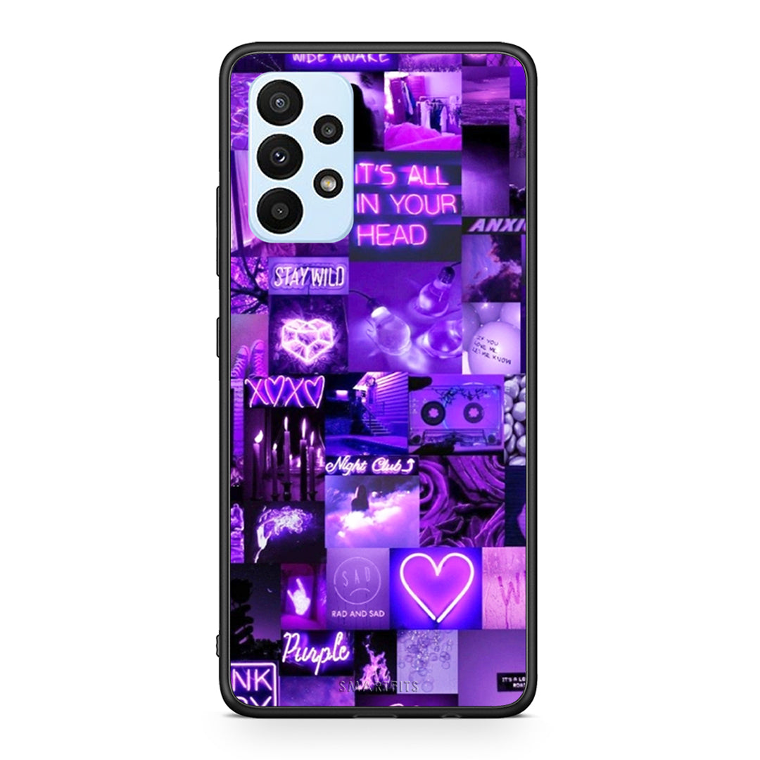 Samsung A23 Collage Stay Wild Θήκη Αγίου Βαλεντίνου από τη Smartfits με σχέδιο στο πίσω μέρος και μαύρο περίβλημα | Smartphone case with colorful back and black bezels by Smartfits