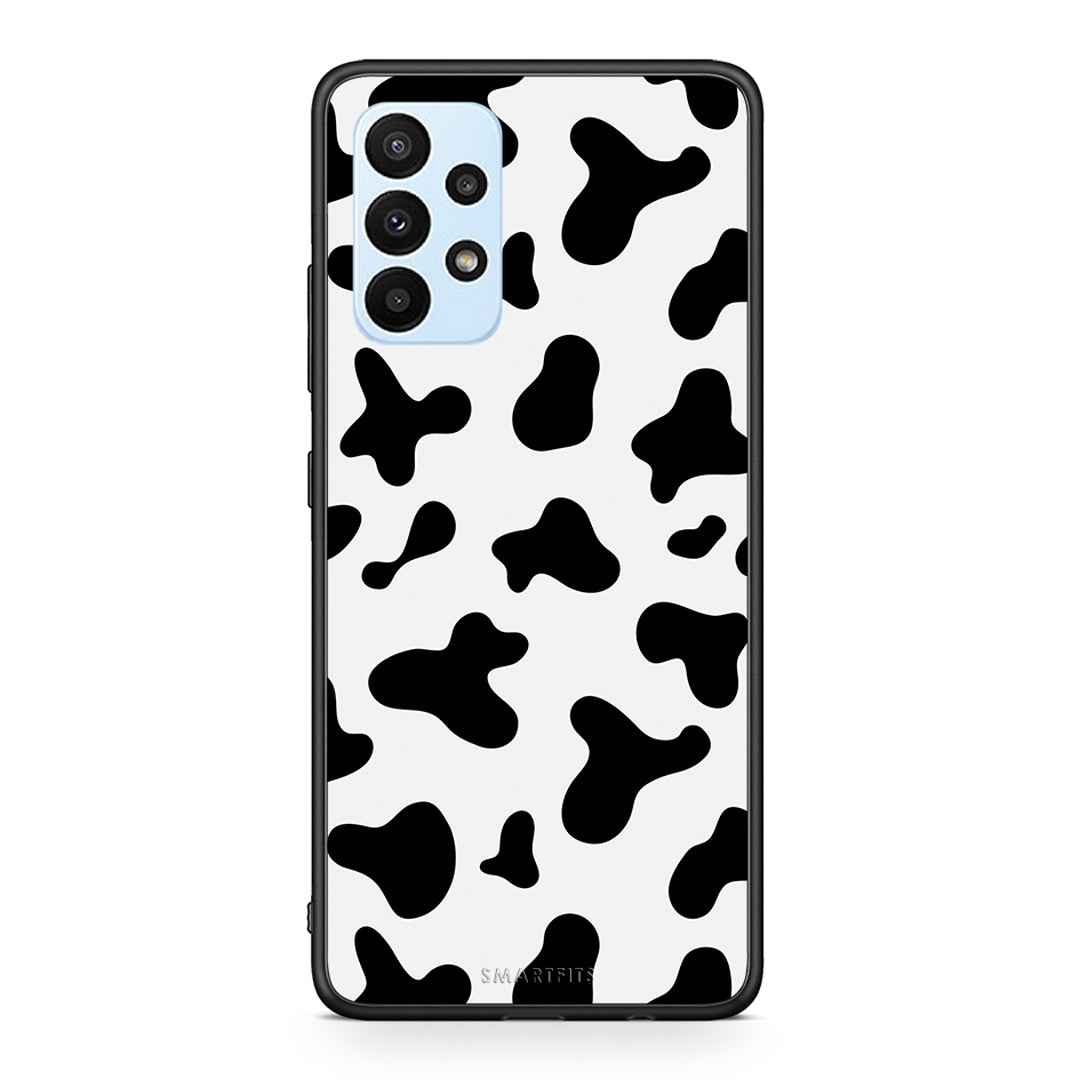 Samsung A23 Cow Print θήκη από τη Smartfits με σχέδιο στο πίσω μέρος και μαύρο περίβλημα | Smartphone case with colorful back and black bezels by Smartfits