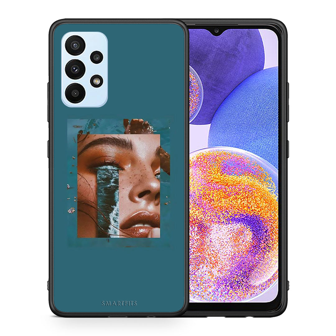 Θήκη Samsung A23 Cry An Ocean από τη Smartfits με σχέδιο στο πίσω μέρος και μαύρο περίβλημα | Samsung A23 Cry An Ocean case with colorful back and black bezels