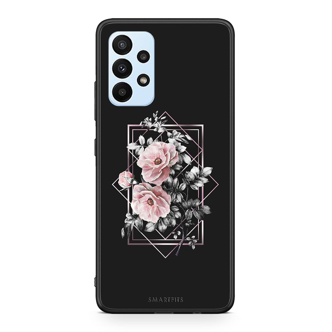 4 - Samsung A23 Frame Flower case, cover, bumper