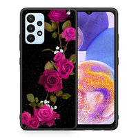 Thumbnail for Θήκη Samsung A23 Red Roses Flower από τη Smartfits με σχέδιο στο πίσω μέρος και μαύρο περίβλημα | Samsung A23 Red Roses Flower case with colorful back and black bezels