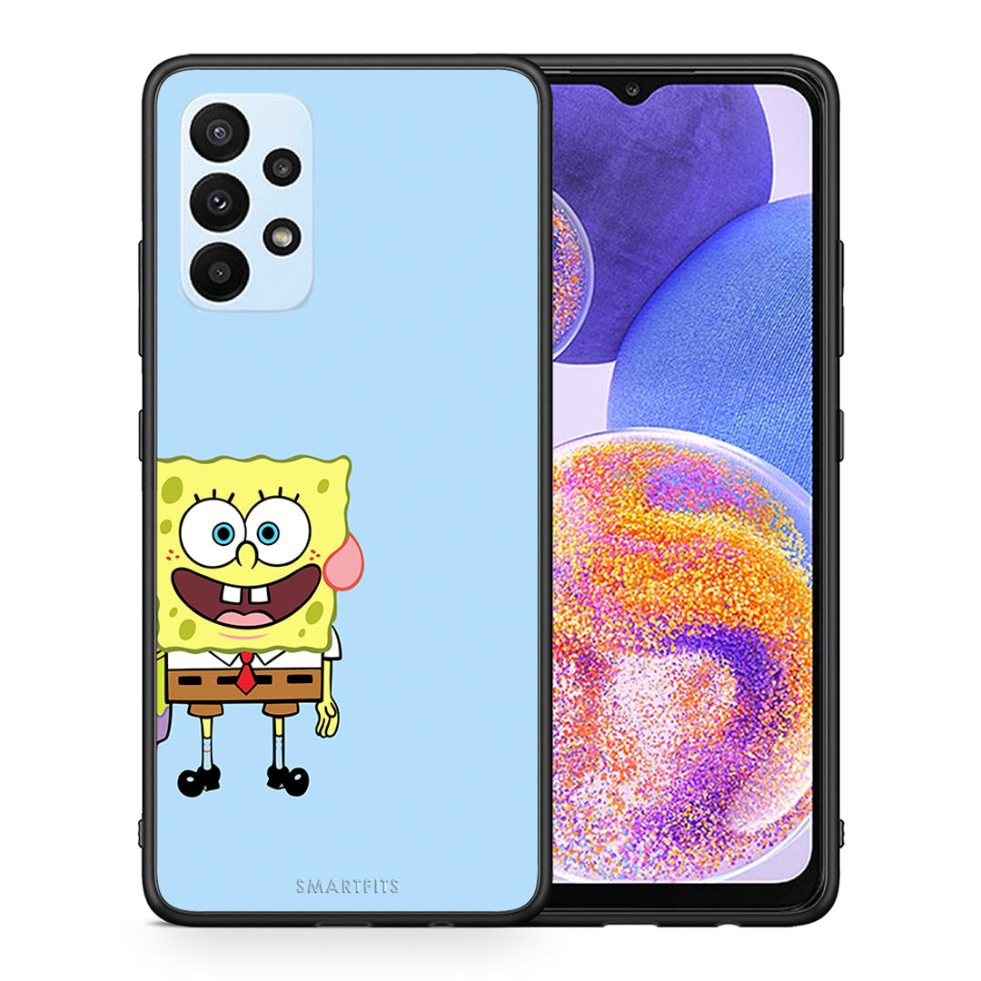 Θήκη Samsung A23 Friends Bob από τη Smartfits με σχέδιο στο πίσω μέρος και μαύρο περίβλημα | Samsung A23 Friends Bob case with colorful back and black bezels