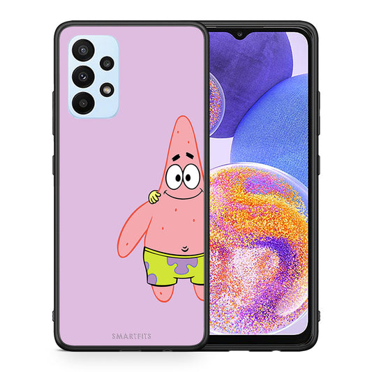 Θήκη Samsung A23 Friends Patrick από τη Smartfits με σχέδιο στο πίσω μέρος και μαύρο περίβλημα | Samsung A23 Friends Patrick case with colorful back and black bezels