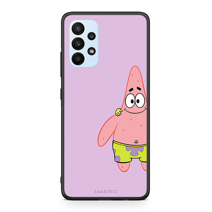 Samsung A23 Friends Patrick θήκη από τη Smartfits με σχέδιο στο πίσω μέρος και μαύρο περίβλημα | Smartphone case with colorful back and black bezels by Smartfits