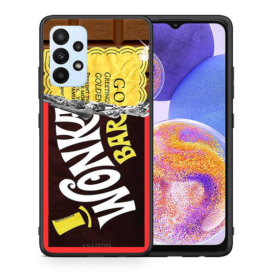 Θήκη Samsung A23 Golden Ticket από τη Smartfits με σχέδιο στο πίσω μέρος και μαύρο περίβλημα | Samsung A23 Golden Ticket case with colorful back and black bezels