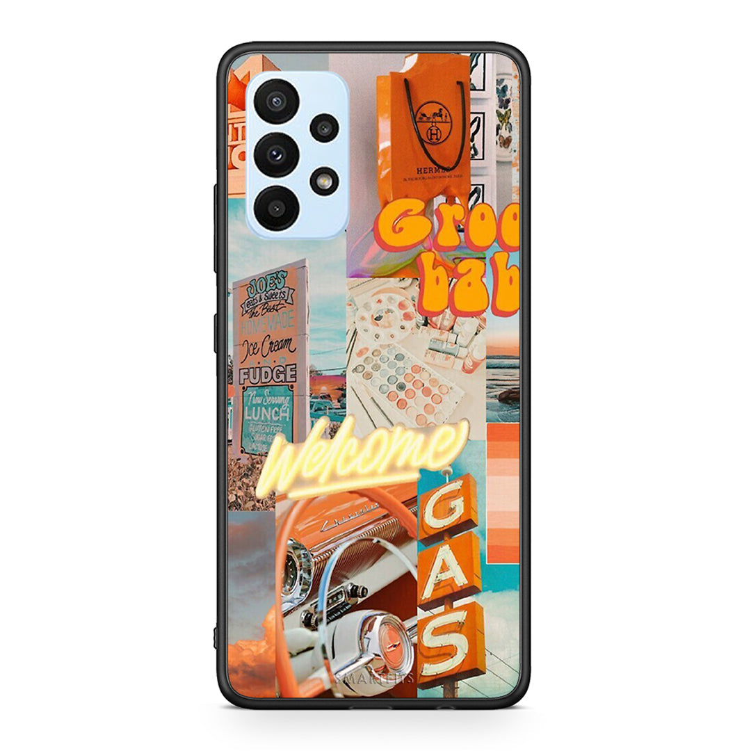 Samsung A23 Groovy Babe Θήκη Αγίου Βαλεντίνου από τη Smartfits με σχέδιο στο πίσω μέρος και μαύρο περίβλημα | Smartphone case with colorful back and black bezels by Smartfits