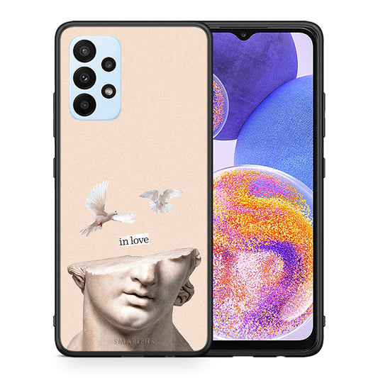 Θήκη Samsung A23 In Love από τη Smartfits με σχέδιο στο πίσω μέρος και μαύρο περίβλημα | Samsung A23 In Love case with colorful back and black bezels