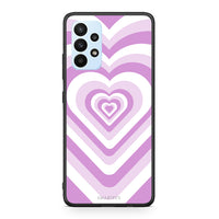 Thumbnail for Samsung A23 Lilac Hearts θήκη από τη Smartfits με σχέδιο στο πίσω μέρος και μαύρο περίβλημα | Smartphone case with colorful back and black bezels by Smartfits