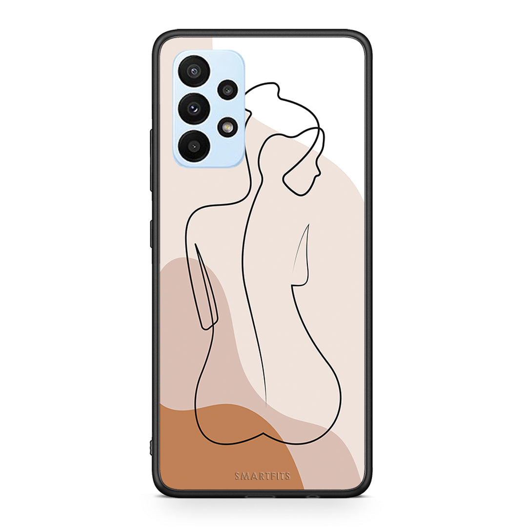 Samsung A23 LineArt Woman θήκη από τη Smartfits με σχέδιο στο πίσω μέρος και μαύρο περίβλημα | Smartphone case with colorful back and black bezels by Smartfits