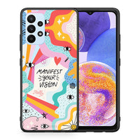 Thumbnail for Θήκη Samsung A23 Manifest Your Vision από τη Smartfits με σχέδιο στο πίσω μέρος και μαύρο περίβλημα | Samsung A23 Manifest Your Vision case with colorful back and black bezels