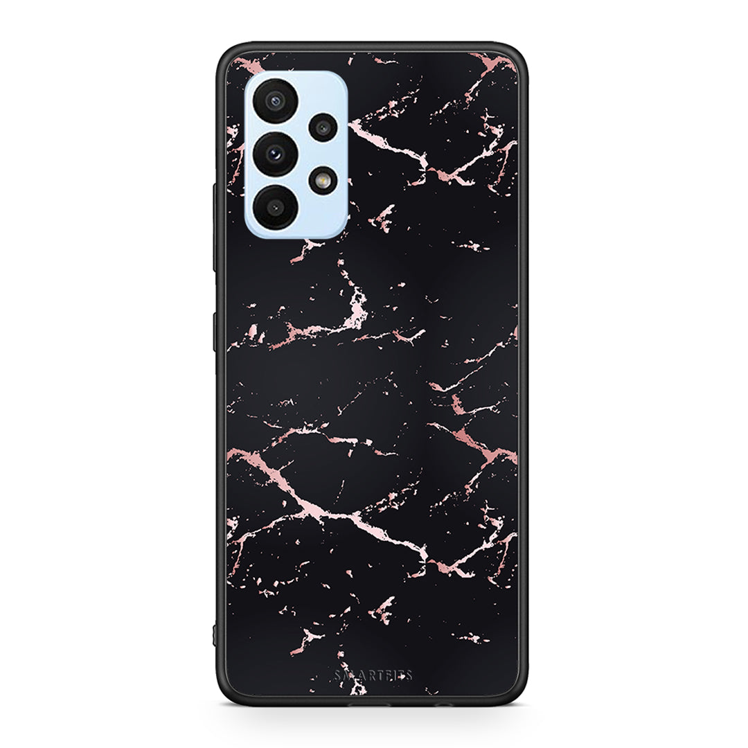 4 - Samsung A23 Black Rosegold Marble case, cover, bumper