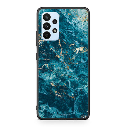 Samsung A23 Marble Blue θήκη από τη Smartfits με σχέδιο στο πίσω μέρος και μαύρο περίβλημα | Smartphone case with colorful back and black bezels by Smartfits