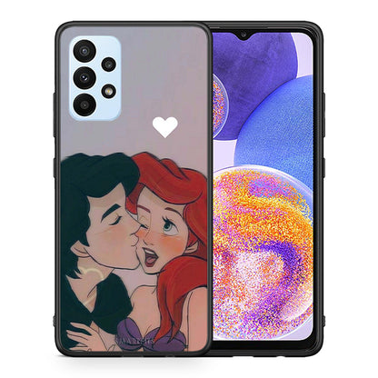 Θήκη Αγίου Βαλεντίνου Samsung A23 Mermaid Love από τη Smartfits με σχέδιο στο πίσω μέρος και μαύρο περίβλημα | Samsung A23 Mermaid Love case with colorful back and black bezels