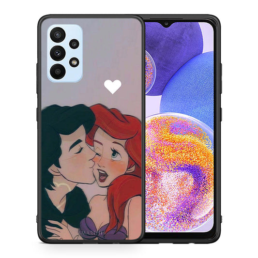 Θήκη Αγίου Βαλεντίνου Samsung A23 Mermaid Love από τη Smartfits με σχέδιο στο πίσω μέρος και μαύρο περίβλημα | Samsung A23 Mermaid Love case with colorful back and black bezels