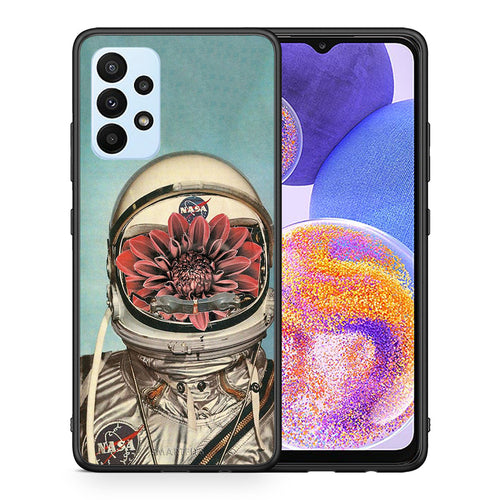 Θήκη Samsung A23 Nasa Bloom από τη Smartfits με σχέδιο στο πίσω μέρος και μαύρο περίβλημα | Samsung A23 Nasa Bloom case with colorful back and black bezels