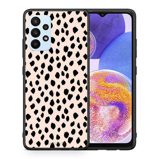 Θήκη Samsung A23 New Polka Dots από τη Smartfits με σχέδιο στο πίσω μέρος και μαύρο περίβλημα | Samsung A23 New Polka Dots case with colorful back and black bezels