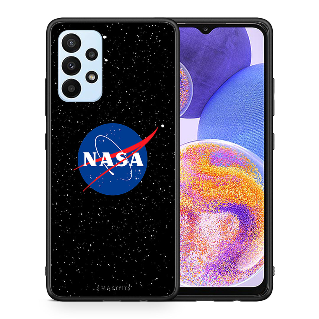 Θήκη Samsung A23 NASA PopArt από τη Smartfits με σχέδιο στο πίσω μέρος και μαύρο περίβλημα | Samsung A23 NASA PopArt case with colorful back and black bezels