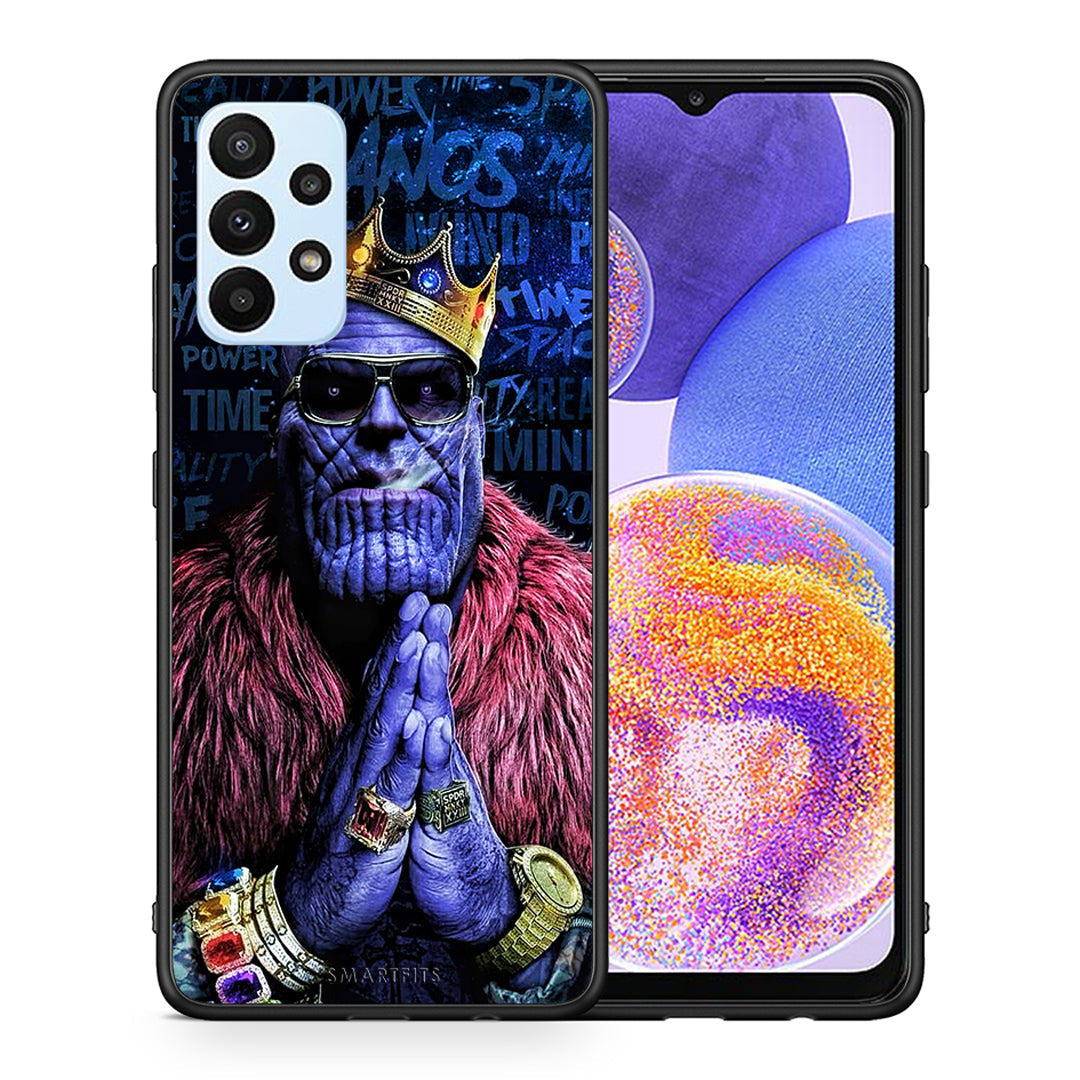 Θήκη Samsung A23 Thanos PopArt από τη Smartfits με σχέδιο στο πίσω μέρος και μαύρο περίβλημα | Samsung A23 Thanos PopArt case with colorful back and black bezels