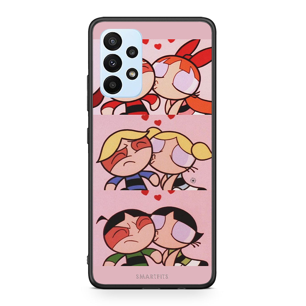 Samsung A23 Puff Love Θήκη Αγίου Βαλεντίνου από τη Smartfits με σχέδιο στο πίσω μέρος και μαύρο περίβλημα | Smartphone case with colorful back and black bezels by Smartfits