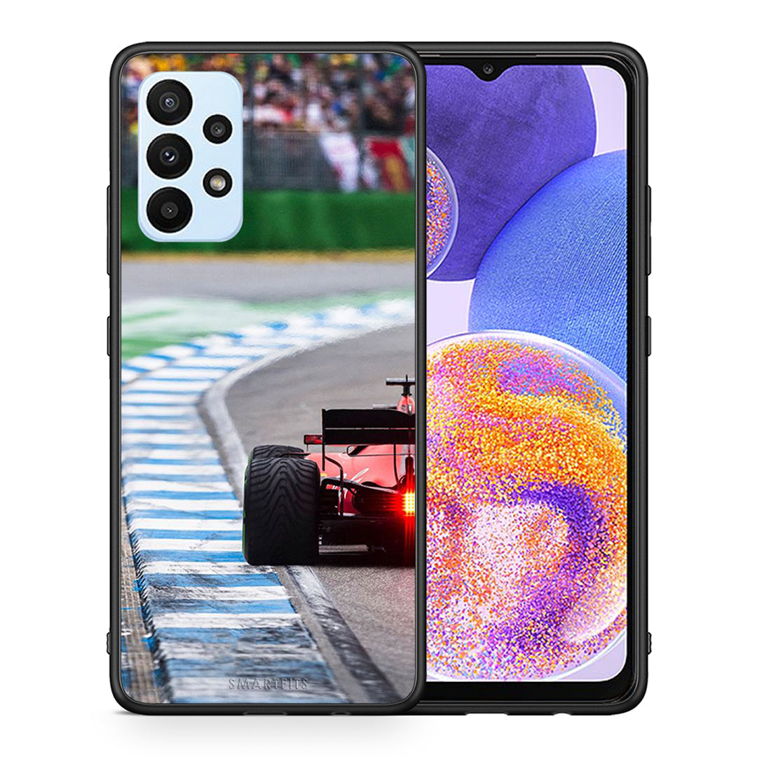 Θήκη Samsung A23 Racing Vibes από τη Smartfits με σχέδιο στο πίσω μέρος και μαύρο περίβλημα | Samsung A23 Racing Vibes case with colorful back and black bezels