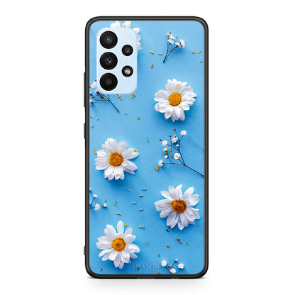 Samsung A23 Real Daisies θήκη από τη Smartfits με σχέδιο στο πίσω μέρος και μαύρο περίβλημα | Smartphone case with colorful back and black bezels by Smartfits