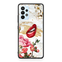 Thumbnail for Samsung A23 Red Lips θήκη από τη Smartfits με σχέδιο στο πίσω μέρος και μαύρο περίβλημα | Smartphone case with colorful back and black bezels by Smartfits