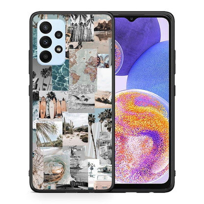 Θήκη Samsung A23 Retro Beach Life από τη Smartfits με σχέδιο στο πίσω μέρος και μαύρο περίβλημα | Samsung A23 Retro Beach Life case with colorful back and black bezels