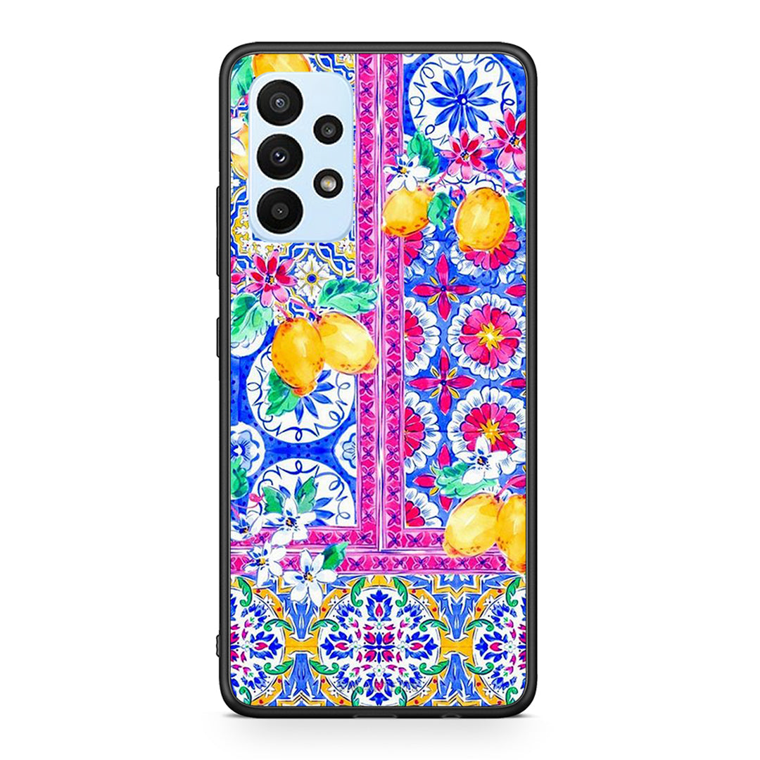 Samsung A23 Retro Spring θήκη από τη Smartfits με σχέδιο στο πίσω μέρος και μαύρο περίβλημα | Smartphone case with colorful back and black bezels by Smartfits