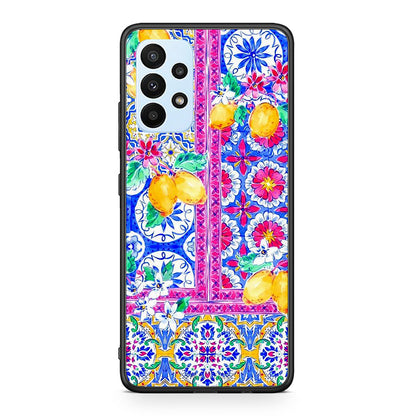 Samsung A23 Retro Spring θήκη από τη Smartfits με σχέδιο στο πίσω μέρος και μαύρο περίβλημα | Smartphone case with colorful back and black bezels by Smartfits