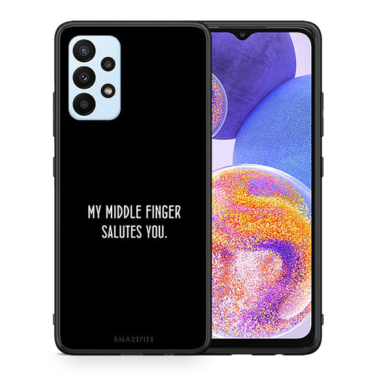 Θήκη Samsung A23 Salute από τη Smartfits με σχέδιο στο πίσω μέρος και μαύρο περίβλημα | Samsung A23 Salute case with colorful back and black bezels