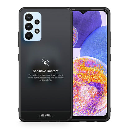 Θήκη Samsung A23 Sensitive Content από τη Smartfits με σχέδιο στο πίσω μέρος και μαύρο περίβλημα | Samsung A23 Sensitive Content case with colorful back and black bezels