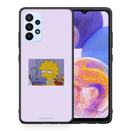 Θήκη Samsung A23 So Happy από τη Smartfits με σχέδιο στο πίσω μέρος και μαύρο περίβλημα | Samsung A23 So Happy case with colorful back and black bezels