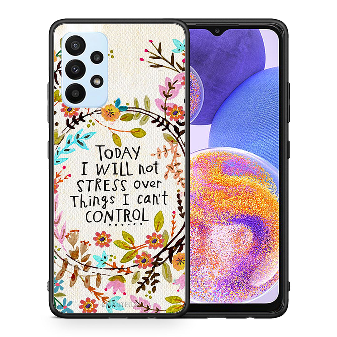 Θήκη Samsung A23 Stress Over από τη Smartfits με σχέδιο στο πίσω μέρος και μαύρο περίβλημα | Samsung A23 Stress Over case with colorful back and black bezels