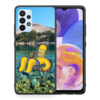 Θήκη Samsung A23 Summer Happiness από τη Smartfits με σχέδιο στο πίσω μέρος και μαύρο περίβλημα | Samsung A23 Summer Happiness case with colorful back and black bezels