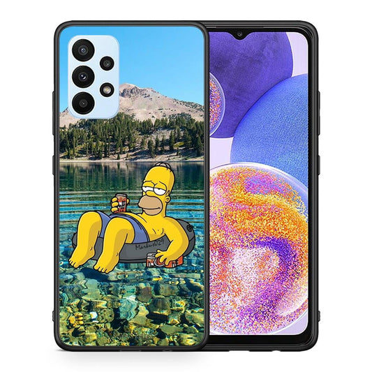 Θήκη Samsung A23 Summer Happiness από τη Smartfits με σχέδιο στο πίσω μέρος και μαύρο περίβλημα | Samsung A23 Summer Happiness case with colorful back and black bezels