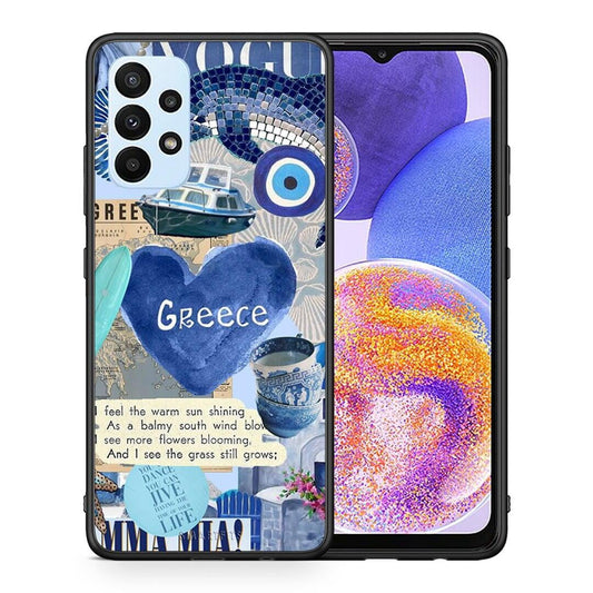 Θήκη Samsung A23 Summer In Greece από τη Smartfits με σχέδιο στο πίσω μέρος και μαύρο περίβλημα | Samsung A23 Summer In Greece case with colorful back and black bezels