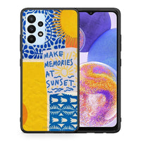 Thumbnail for Θήκη Samsung A23 Sunset Memories από τη Smartfits με σχέδιο στο πίσω μέρος και μαύρο περίβλημα | Samsung A23 Sunset Memories case with colorful back and black bezels