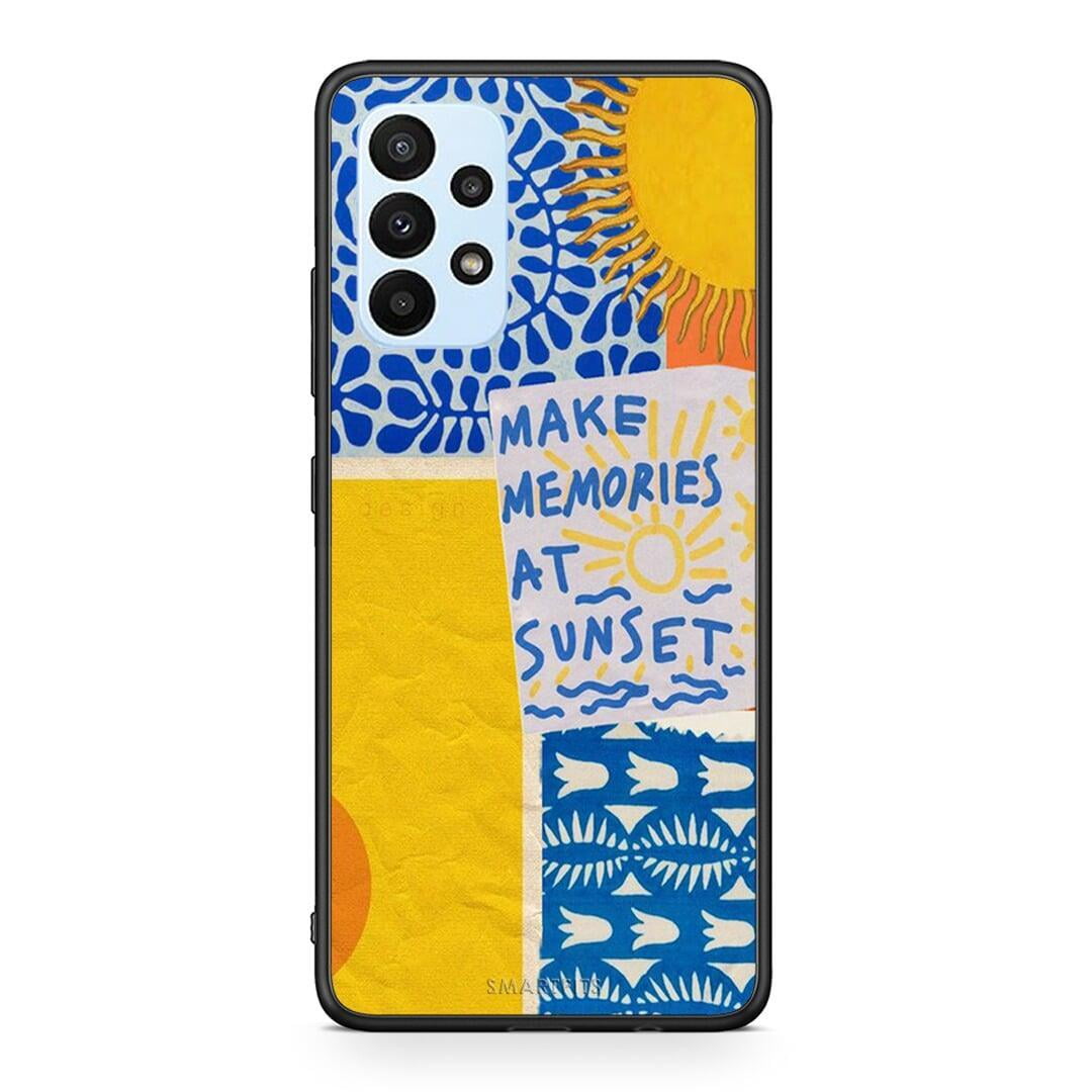 Samsung A23 Sunset Memories Θήκη από τη Smartfits με σχέδιο στο πίσω μέρος και μαύρο περίβλημα | Smartphone case with colorful back and black bezels by Smartfits