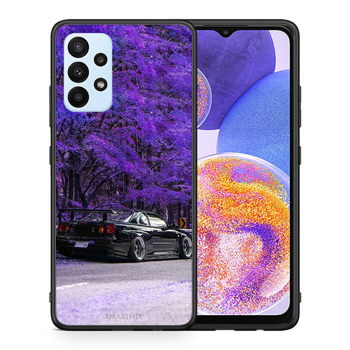 Θήκη Αγίου Βαλεντίνου Samsung A23 Super Car από τη Smartfits με σχέδιο στο πίσω μέρος και μαύρο περίβλημα | Samsung A23 Super Car case with colorful back and black bezels
