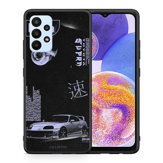 Θήκη Αγίου Βαλεντίνου Samsung A23 Tokyo Drift από τη Smartfits με σχέδιο στο πίσω μέρος και μαύρο περίβλημα | Samsung A23 Tokyo Drift case with colorful back and black bezels