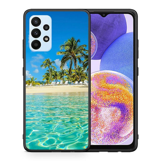 Θήκη Samsung A23 Tropical Vibes από τη Smartfits με σχέδιο στο πίσω μέρος και μαύρο περίβλημα | Samsung A23 Tropical Vibes case with colorful back and black bezels