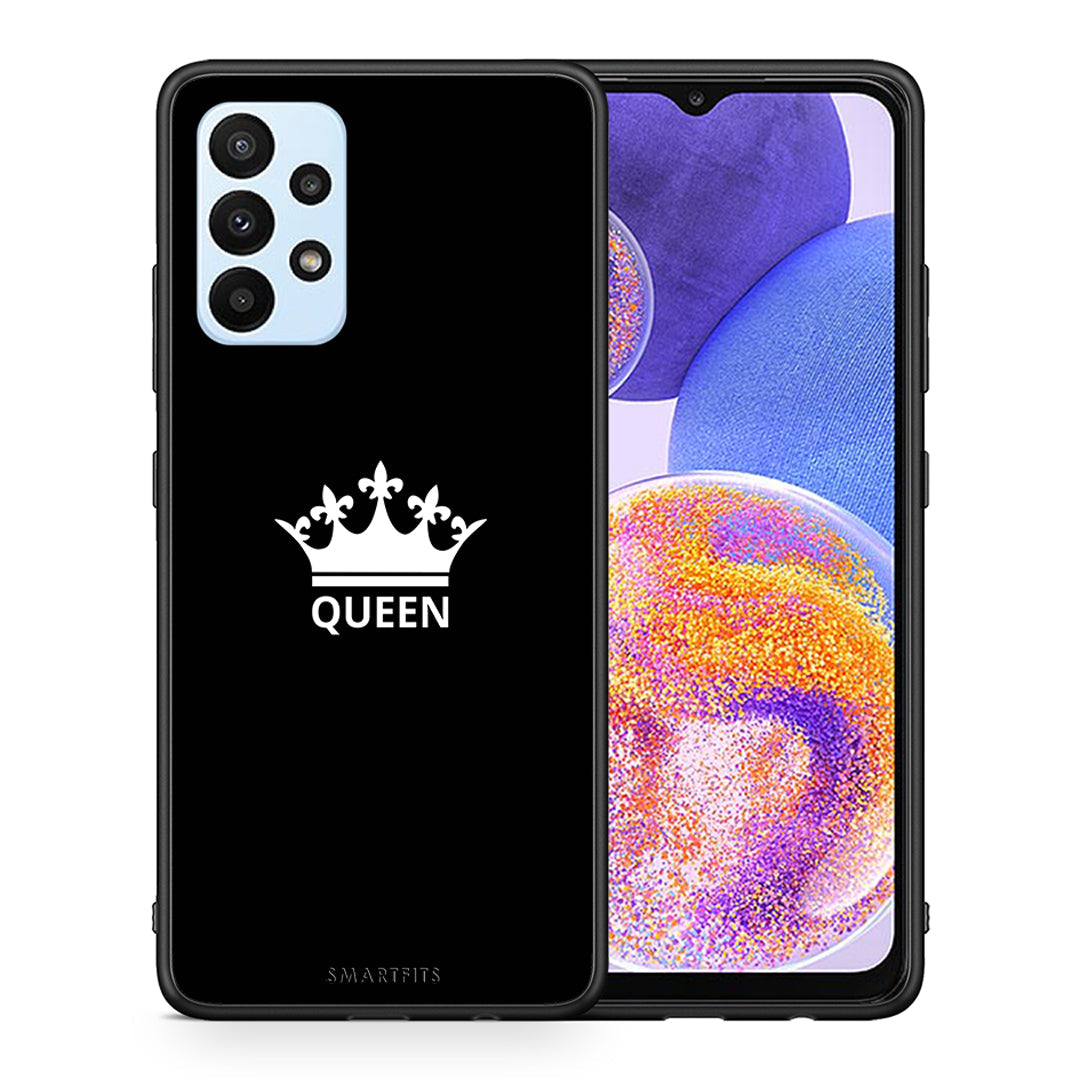 Θήκη Samsung A23 Queen Valentine από τη Smartfits με σχέδιο στο πίσω μέρος και μαύρο περίβλημα | Samsung A23 Queen Valentine case with colorful back and black bezels