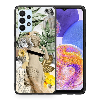 Θήκη Samsung A23 Woman Statue από τη Smartfits με σχέδιο στο πίσω μέρος και μαύρο περίβλημα | Samsung A23 Woman Statue case with colorful back and black bezels