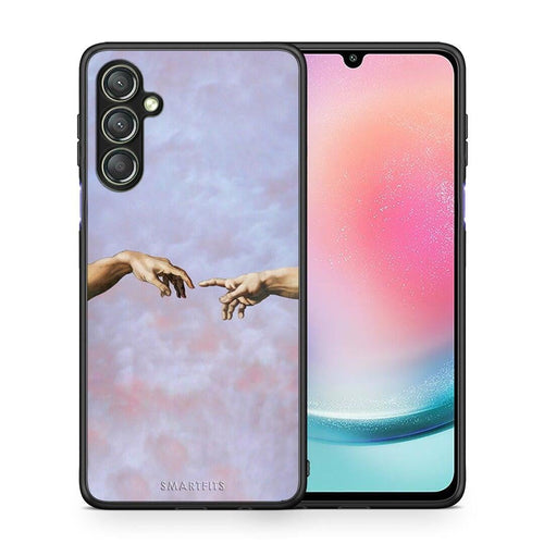 Θήκη Samsung Galaxy A24 4G Adam Hand από τη Smartfits με σχέδιο στο πίσω μέρος και μαύρο περίβλημα | Samsung Galaxy A24 4G Adam Hand Case with Colorful Back and Black Bezels