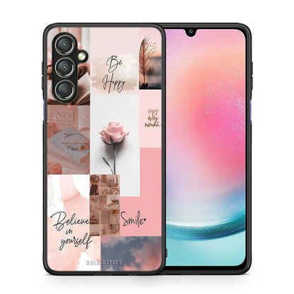 Θήκη Samsung Galaxy A24 4G Aesthetic Collage από τη Smartfits με σχέδιο στο πίσω μέρος και μαύρο περίβλημα | Samsung Galaxy A24 4G Aesthetic Collage Case with Colorful Back and Black Bezels