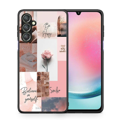 Θήκη Samsung Galaxy A24 4G Aesthetic Collage από τη Smartfits με σχέδιο στο πίσω μέρος και μαύρο περίβλημα | Samsung Galaxy A24 4G Aesthetic Collage Case with Colorful Back and Black Bezels