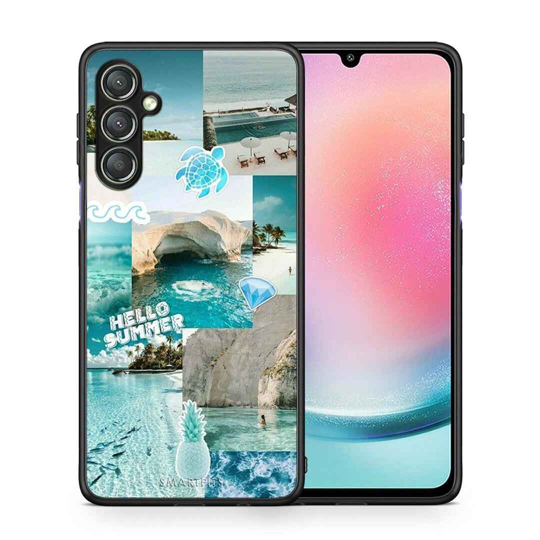 Θήκη Samsung Galaxy A24 4G Aesthetic Summer από τη Smartfits με σχέδιο στο πίσω μέρος και μαύρο περίβλημα | Samsung Galaxy A24 4G Aesthetic Summer Case with Colorful Back and Black Bezels